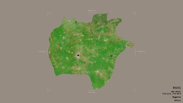 Zona Ekiti Estado Nigeria Aislada Sobre Sólido Fondo Una Caja —  Fotos de Stock