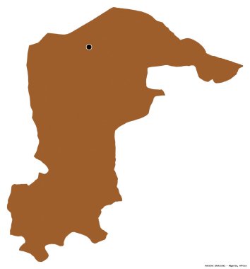 Katsina 'nın şekli, Nijerya eyaleti, başkenti beyaz arka planda izole edilmiş. Desenli dokuların bileşimi. 3B görüntüleme