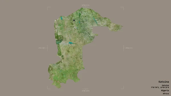 Район Кацина Штат Нигерия Изолирован Твердом Фоне Геометрической Коробке Метки — стоковое фото