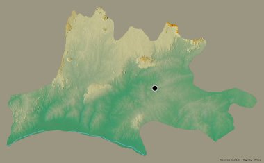 Nassarawa 'nın şekli, Nijerya eyaleti, başkenti katı renk arka planında izole edilmiş. Topografik yardım haritası. 3B görüntüleme