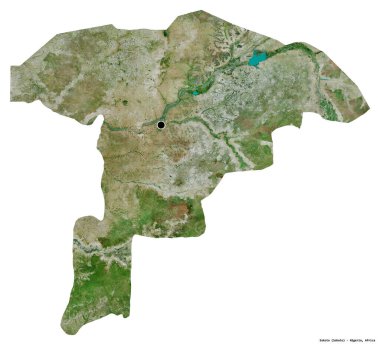 Sokoto 'nun şekli, Nijerya eyaleti, başkenti beyaz arka planda izole edilmiş. Uydu görüntüleri. 3B görüntüleme