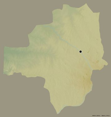 Zamfara 'nın şekli, Nijerya eyaleti, başkenti katı renk arka planında izole edilmiş. Topografik yardım haritası. 3B görüntüleme
