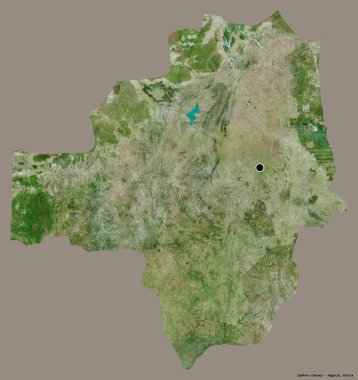 Zamfara 'nın şekli, Nijerya eyaleti, başkenti katı renk arka planında izole edilmiş. Uydu görüntüleri. 3B görüntüleme