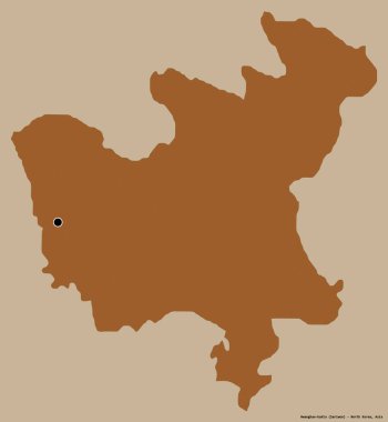 Kuzey Kore 'nin başkenti Hwanghae-bukto' nun katı bir renk arkaplanı vardır. Desenli dokuların bileşimi. 3B görüntüleme