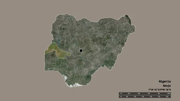 Зневірена Форма Нігерії Столицею Основним Регіональним Відділом Відокремленою Територією Квара — стокове фото