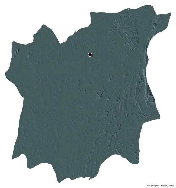 Форма Осун Штат Нігерія Столицею Ізольованою Білому Тлі Кольорові Карти — стокове фото