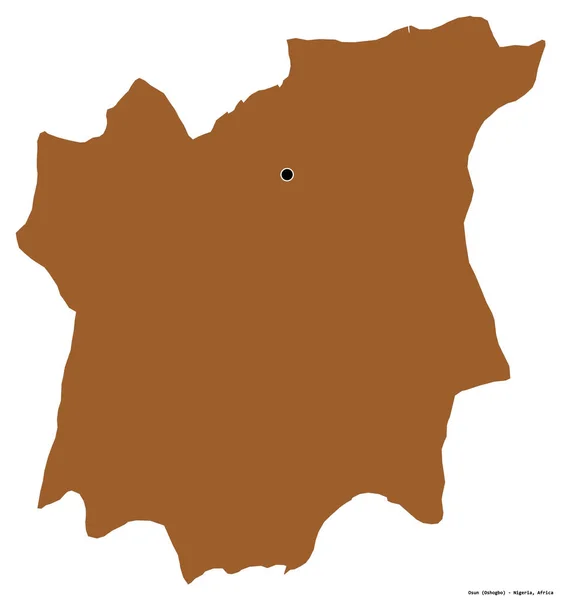 Forme Osun État Nigeria Avec Capitale Isolée Sur Fond Blanc — Photo
