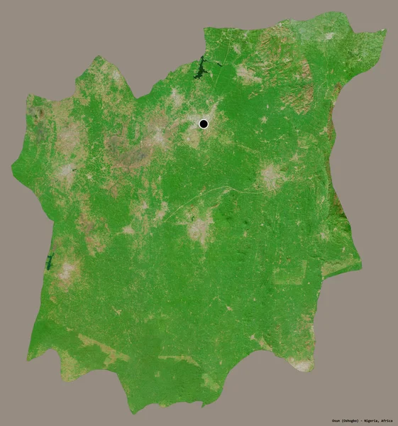 Forme Osun État Nigeria Avec Capitale Isolée Sur Fond Couleur — Photo