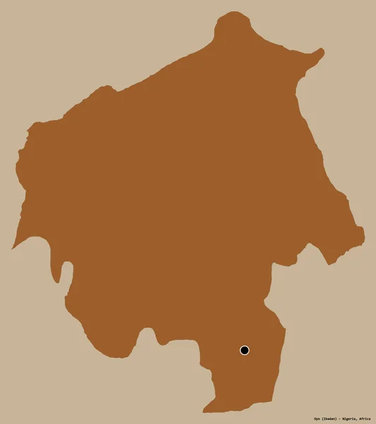 Форма Ойо Штат Нігерія Столицею Ізольованою Суцільному Кольоровому Тлі Склад — стокове фото
