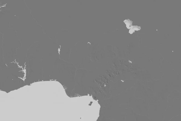 Erweiterte Fläche Nigerias Karte Der Höhenlage Auf Zwei Ebenen Rendering — Stockfoto