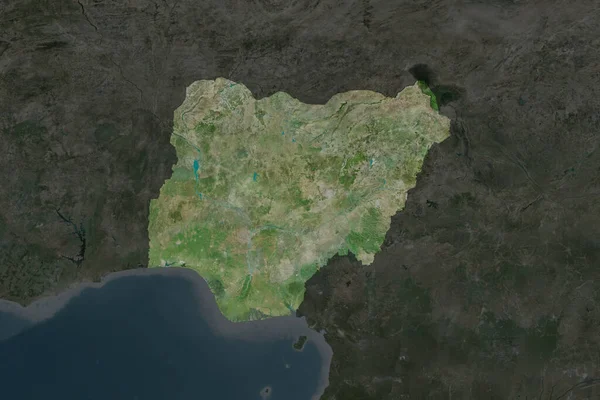 Forma Nigeria Separada Por Desaturación Las Áreas Vecinas Imágenes Satélite — Foto de Stock