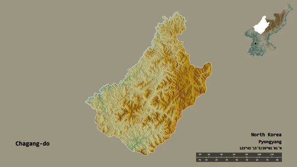 Forme Chagang Province Corée Nord Avec Capitale Isolée Sur Fond — Photo