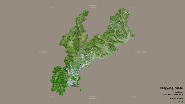 Oblast Hamgyong Namdo Provincie Severní Korea Izolovaná Pevném Pozadí Georeferenčním — Stock fotografie