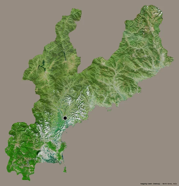 Форма Хамгьонг Намдо Провинции Кндр Столицей Изолированной Прочном Цветном Фоне — стоковое фото