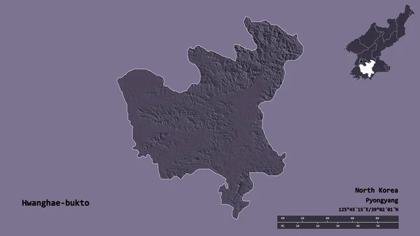 Forma Hwanghae Bukto Provincia Corea Del Norte Con Capital Aislada — Foto de Stock