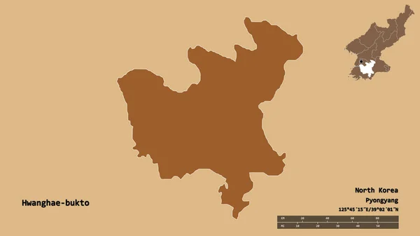 Gestalt Von Hwanghae Bukto Provinz Von Nordkorea Mit Seiner Hauptstadt — Stockfoto