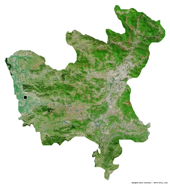 Shape Hwanghae Bukto Province North Korea Its Capital Isolated White — Stock Photo, Image