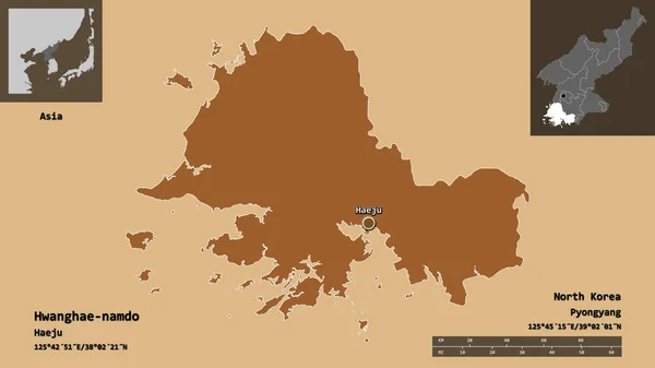 Σχήμα Hwanghae Namdo Επαρχία Της Βόρειας Κορέας Και Την Πρωτεύουσά — Φωτογραφία Αρχείου