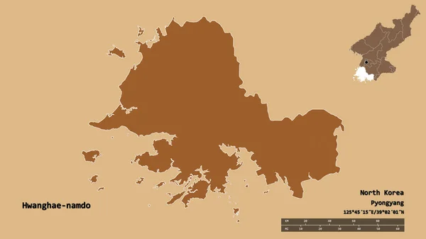 Σχήμα Hwanghae Namdo Επαρχία Της Βόρειας Κορέας Κεφάλαιό Της Απομονωμένο — Φωτογραφία Αρχείου