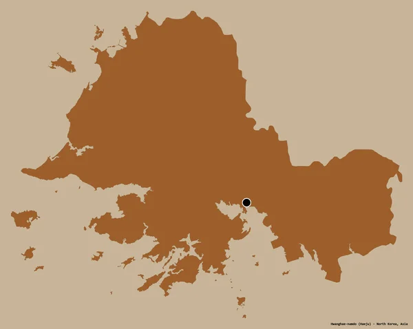 Gestalt Von Hwanghae Namdo Provinz Von Nordkorea Mit Seiner Hauptstadt — Stockfoto