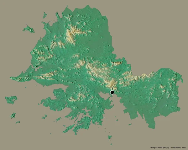 Σχήμα Hwanghae Namdo Επαρχία Της Βόρειας Κορέας Κεφάλαιό Της Απομονωμένο — Φωτογραφία Αρχείου