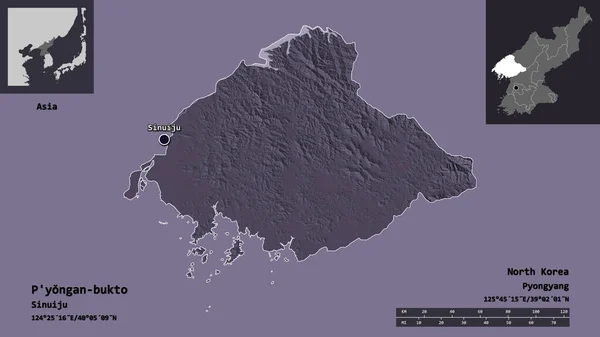 Forma Yongan Bukto Provincia Della Corea Del Nord Sua Capitale — Foto Stock