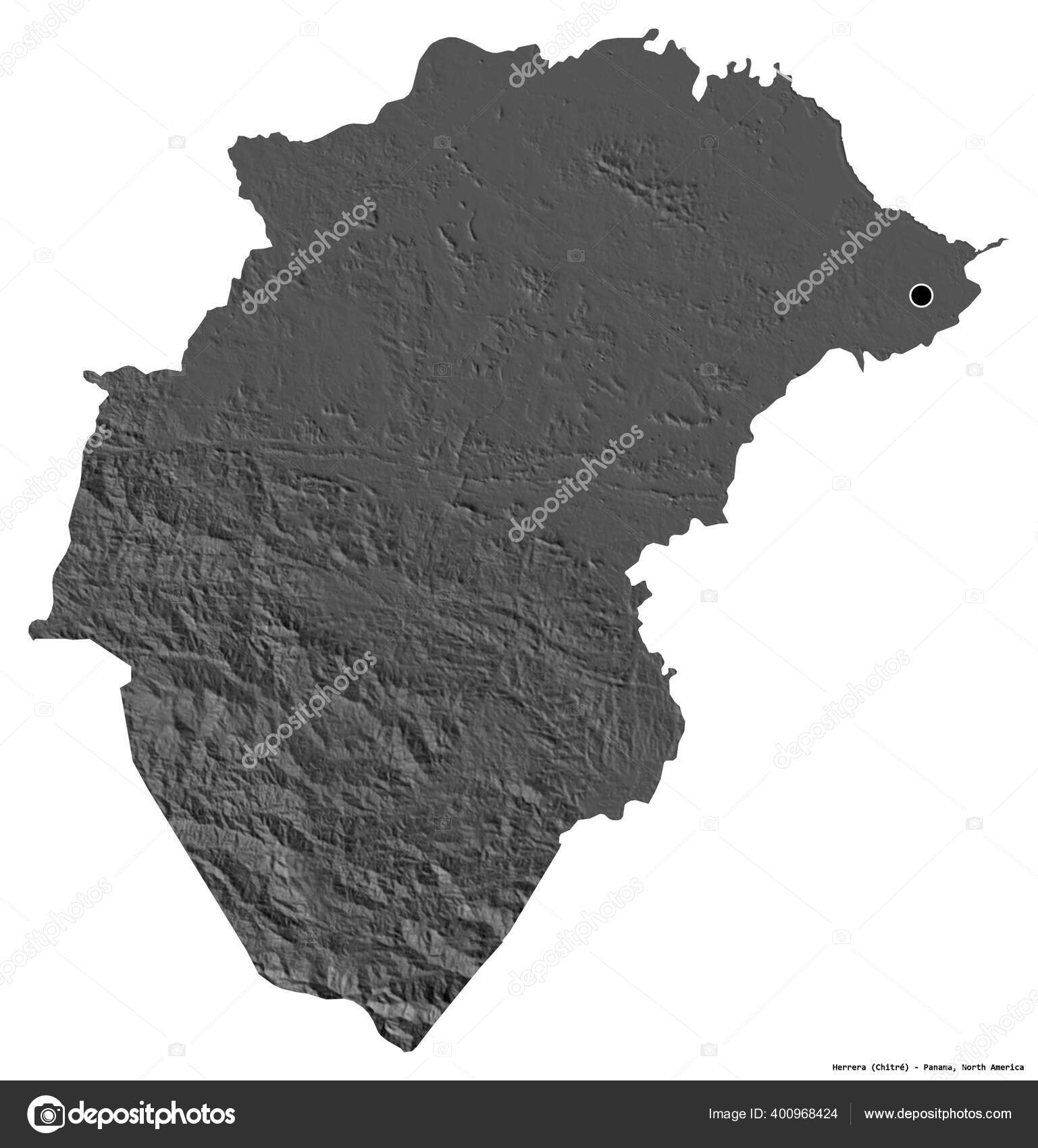 Shape of Los Santos, province of Panama, with its capital isolated