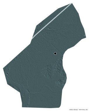 Sinuiju 'nun şekli, Kuzey Kore' nin özel idari bölgesi, başkenti beyaz arka planda izole edilmiştir. Renkli yükseklik haritası. 3B görüntüleme