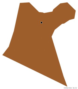 Ad Dakhliyah 'ın şekli, Umman bölgesi, başkenti beyaz arka planda izole edilmiş. Desenli dokuların bileşimi. 3B görüntüleme