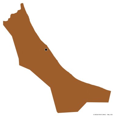 Al Batinah North, Umman bölgesi, başkenti beyaz arka planda izole edilmiş. Desenli dokuların bileşimi. 3B görüntüleme