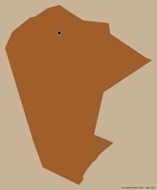 Ash Sharqiyah North, Umman bölgesi, başkenti katı bir renk arkaplanı ile izole edilmiştir. Desenli dokuların bileşimi. 3B görüntüleme