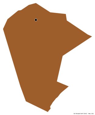 Ash Sharqiyah North, Umman bölgesi, başkenti beyaz arka planda izole edilmiş. Desenli dokuların bileşimi. 3B görüntüleme