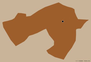 Pakistan 'ın başkenti F.C.T.' nin şekli, sermayesi katı renk arka planında izole edilmiş. Desenli dokuların bileşimi. 3B görüntüleme