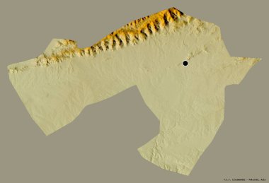 Pakistan 'ın başkenti F.C.T.' nin şekli, sermayesi katı renk arka planında izole edilmiş. Topografik yardım haritası. 3B görüntüleme