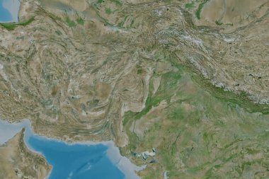 Pakistan 'ın genişletilmiş bölgesi. Uydu görüntüleri. 3B görüntüleme