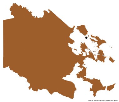 Panama 'nın başkenti Bocas del Toro' nun beyaz arka planda izole edilmiş hali. Desenli dokuların bileşimi. 3B görüntüleme