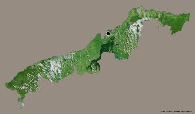 Kolon şekli, Panama ili, başkenti katı renk arkaplanı ile izole edilmiştir. Uydu görüntüleri. 3B görüntüleme