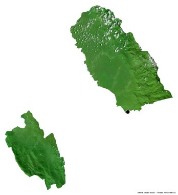 Embera 'nın şekli, Panama' nın yerli bölgesi, başkenti beyaz arka planda izole edilmiş. Uydu görüntüleri. 3B görüntüleme