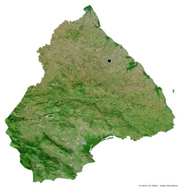 Panama 'nın başkenti Los Santos' un beyaz arka planda izole edilmiş hali. Uydu görüntüleri. 3B görüntüleme