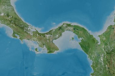 Panama 'nın genişletilmiş bölgesi. Uydu görüntüleri. 3B görüntüleme