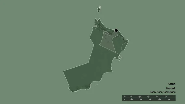Спустошена Форма Оману Своєю Столицею Основним Регіональним Відділенням Відокремленим Районом — стокове фото