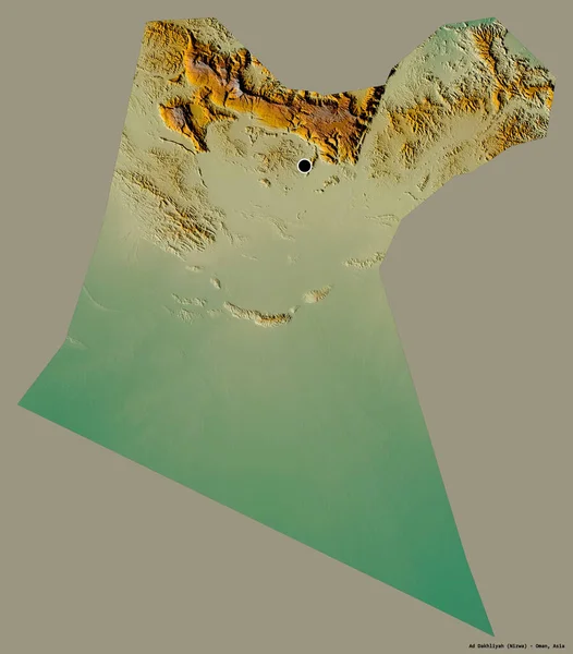 Form Dakhliyah Regionen Oman Med Sin Huvudstad Isolerad Solid Färg — Stockfoto
