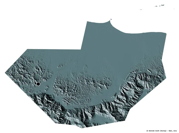 Forma Batinah Sur Región Omán Con Capital Aislada Sobre Fondo — Foto de Stock