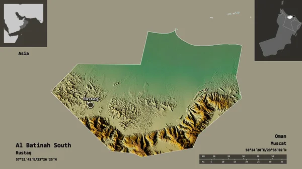 Forma Batinah Sur Región Omán Capital Escala Distancia Vistas Previas — Foto de Stock