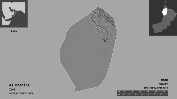 Gestalt Von Dhahira Region Oman Und Seiner Hauptstadt Entfernungsskala Vorschau — Stockfoto