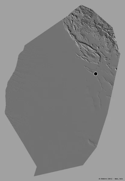 Forma Dhahira Región Omán Con Capital Aislada Sobre Fondo Color — Foto de Stock