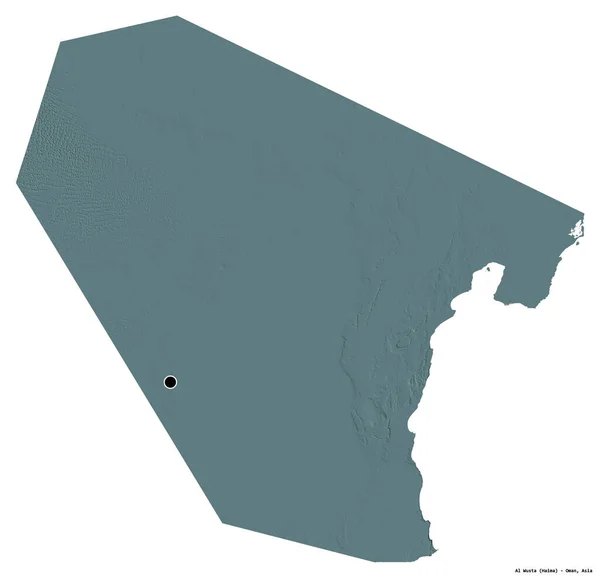Форма Аль Вуста Область Оман Столицей Изолированы Белом Фоне Цветная — стоковое фото