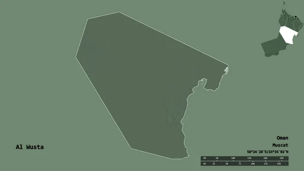Forma Wusta Región Omán Con Capital Aislada Sobre Fondo Sólido — Foto de Stock