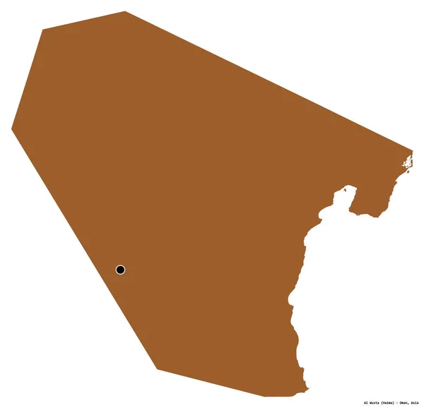 Form Wusta Regionen Oman Med Huvudstaden Isolerad Vit Bakgrund Sammansättning — Stockfoto