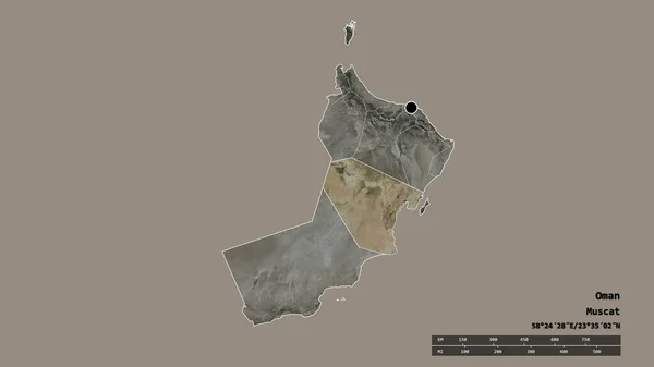 Die Ungesättigte Form Des Oman Mit Seiner Hauptstadt Der Wichtigsten — Stockfoto